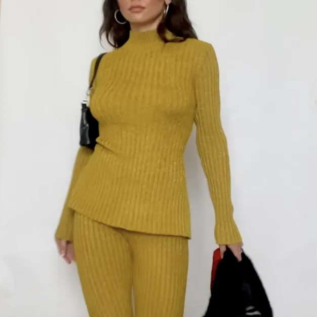 2 Piece Ribbed Knit Pant Set