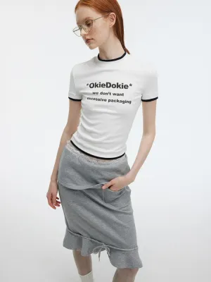 2Type Bi-Color Letter Crew-Neck T-Shirt