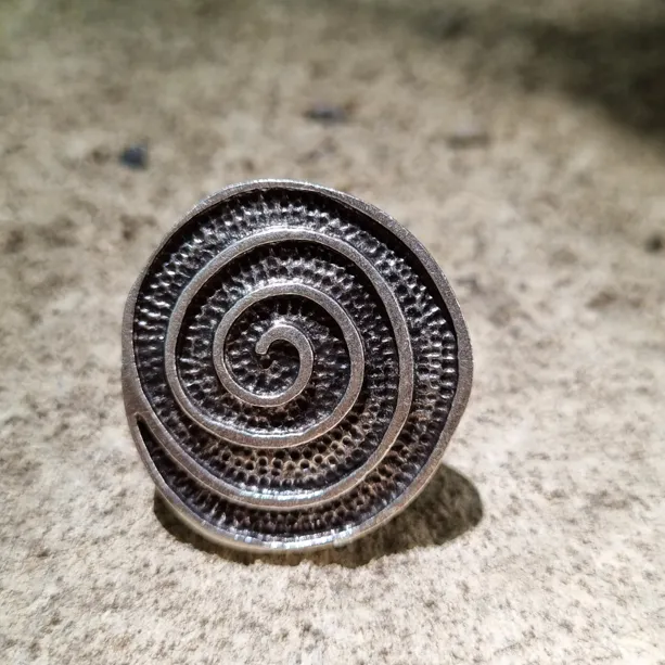 Anatolian Boho Silver Swirl Ring
