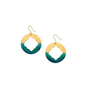 Ashram Window Earrings Gold Patina (Jewelry)