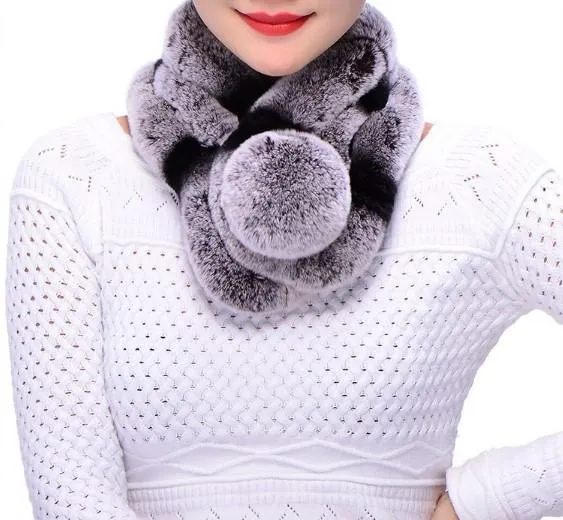 Autumn / Winter Rabbit Fur Women's Warm & Soft Scarf