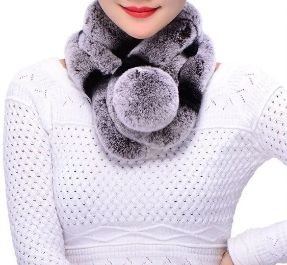 Autumn / Winter Rabbit Fur Women's Warm & Soft Scarf
