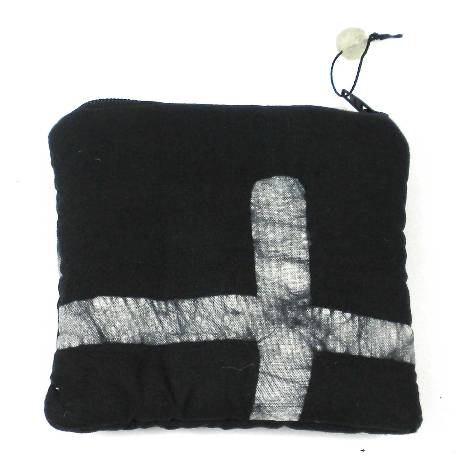 Batiked Coin Purse Black World Peaces
