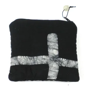 Batiked Coin Purse Black World Peaces