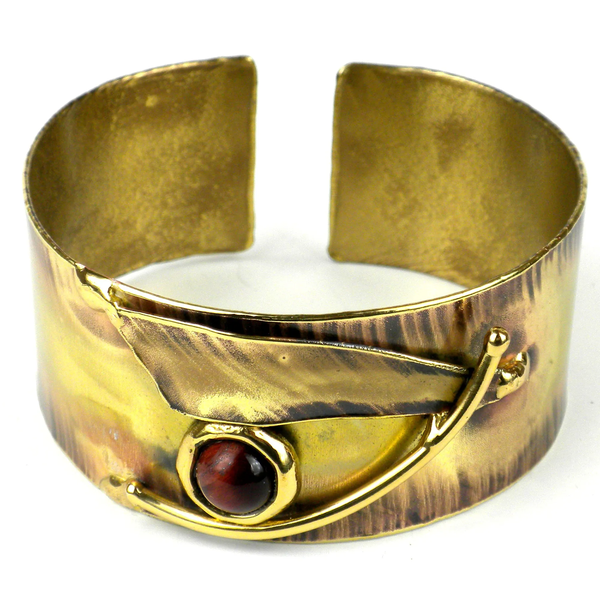 Blade & Red Tiger Eye Brass Cuff Brass Images