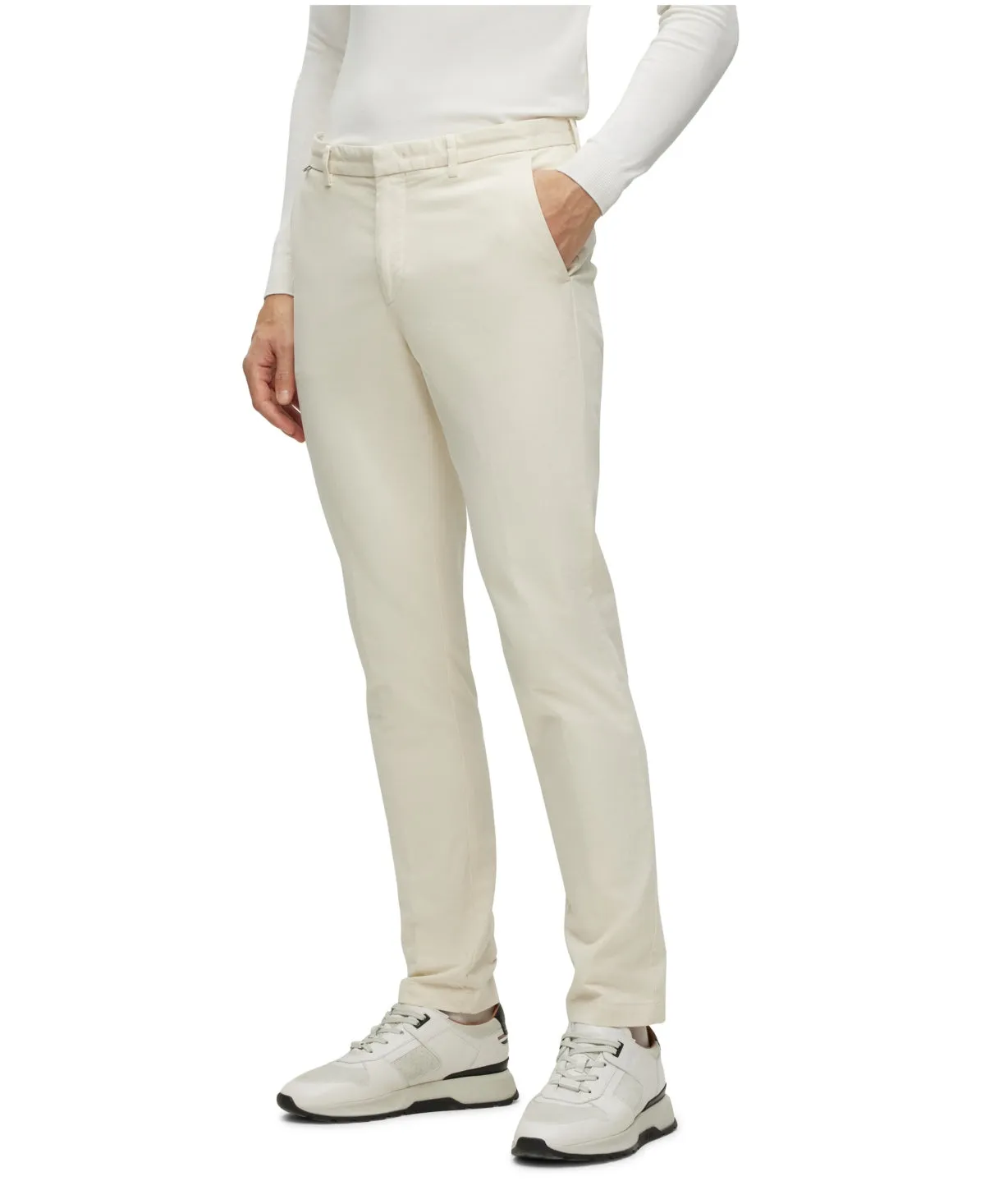 BOSS by Hugo Boss Men's Stretch Slim Fit Dress Chino Pants White 34 / 31