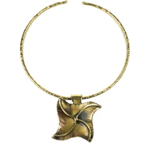 Brass Pinwheel Pendant Necklace Brass Images
