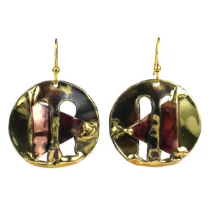 Captured Triangle Earrings Brass Images