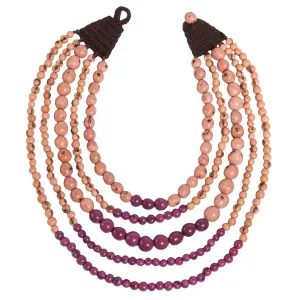 Cascade Acai Seed Necklace in Nude/Berry Faire Collection