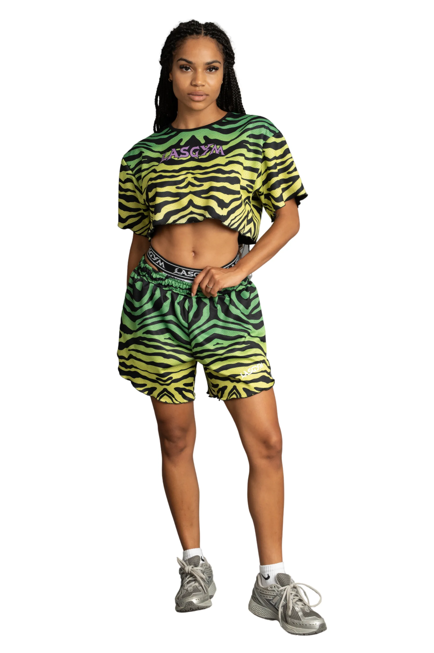 CROP T-SHIRTS KENDALL GREEN ZEBRA 
