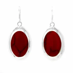 Earrings Red Jasper Ovals