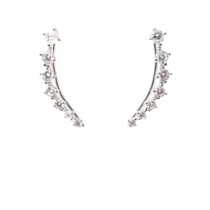 Earrings Silver and Rhinestone Crawler Starfish Project