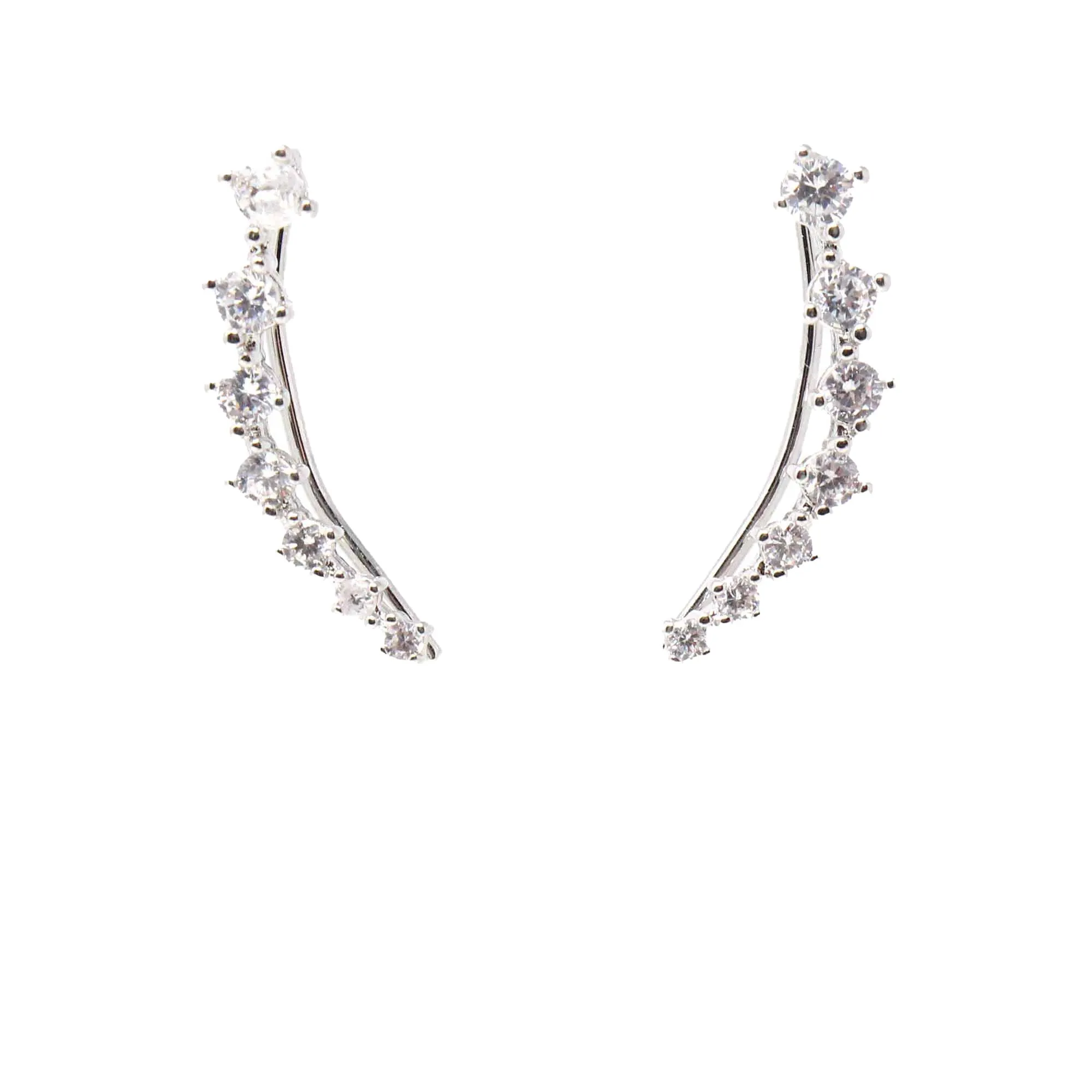 Earrings Silver and Rhinestone Crawler Starfish Project