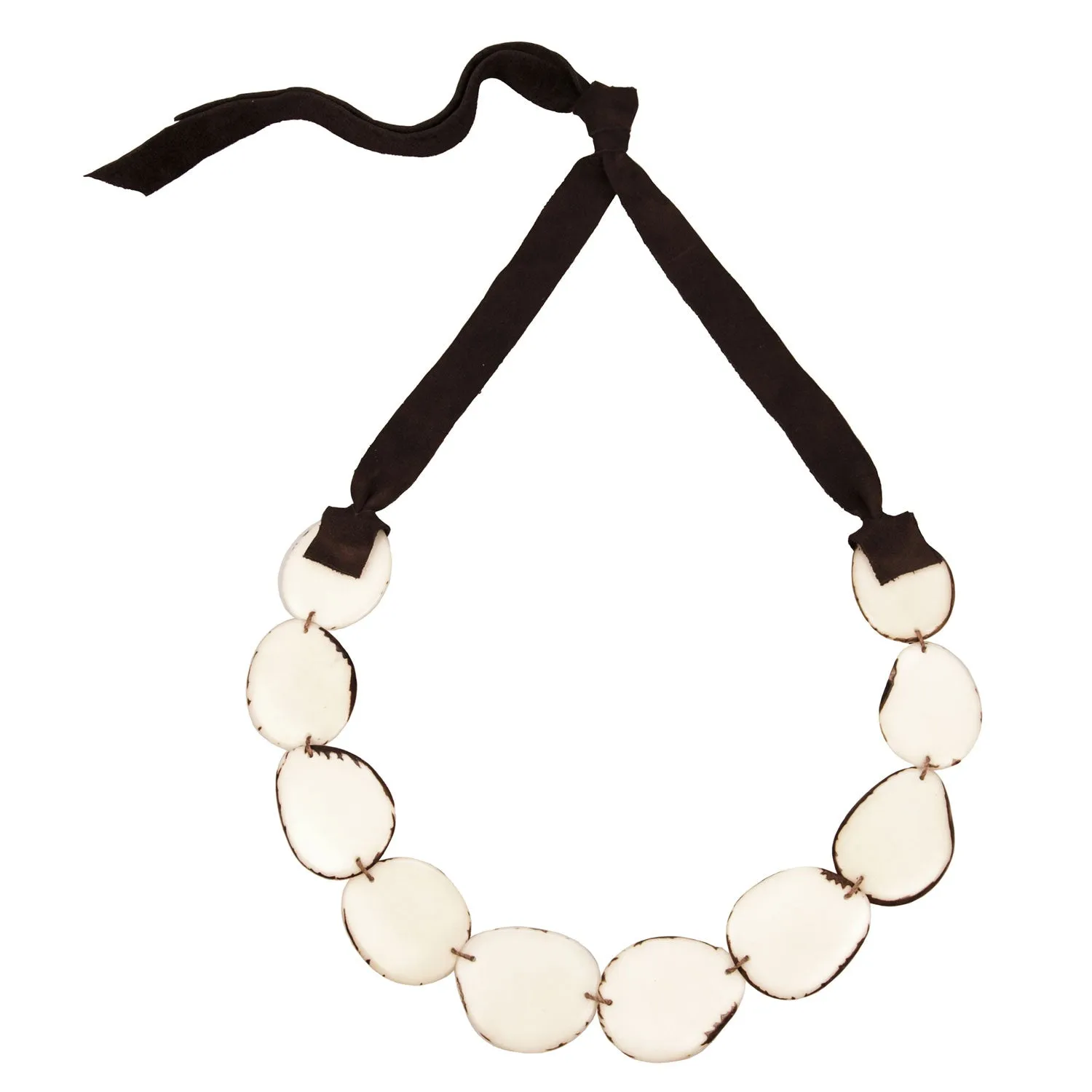 Flora Tagua Nut Necklace Cream Faire Collection