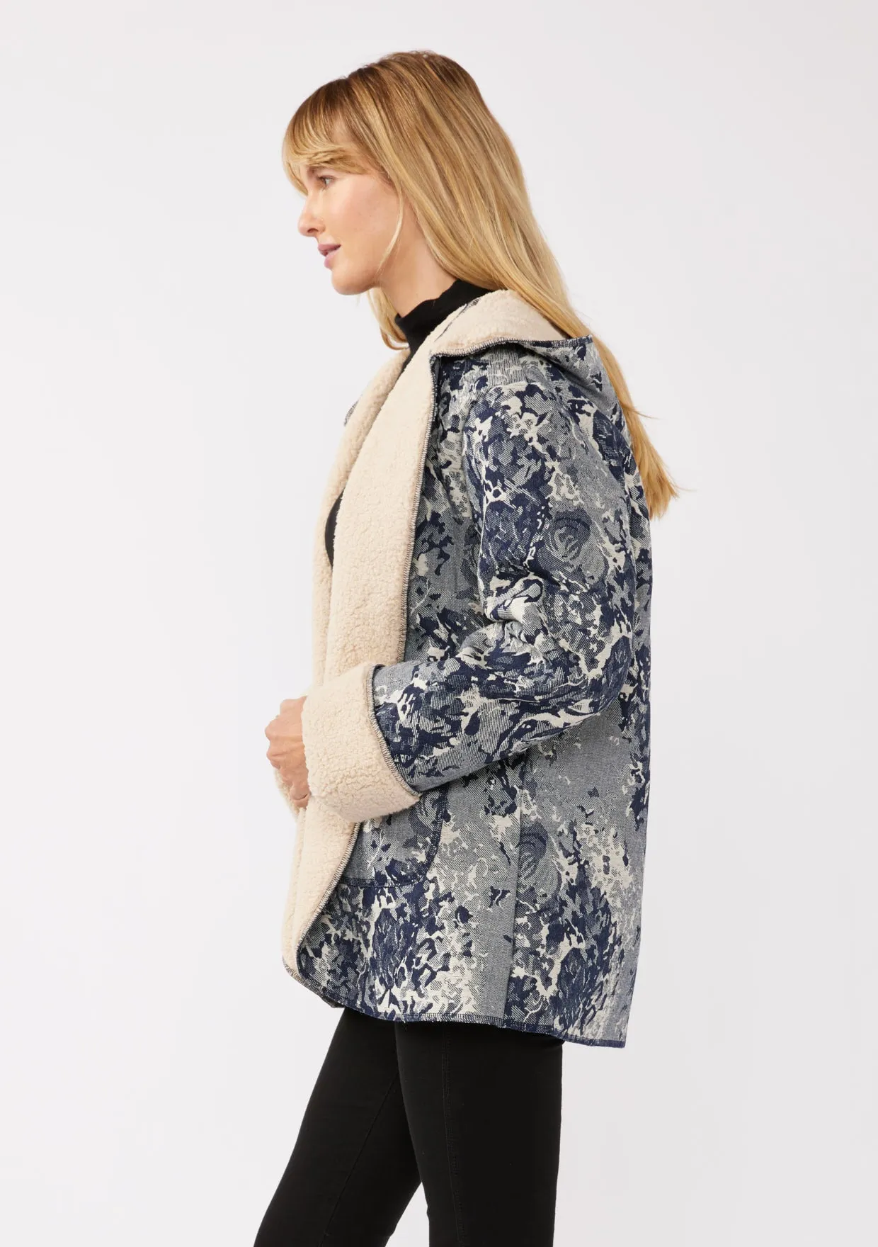 Floral Denim Hooded Jacket