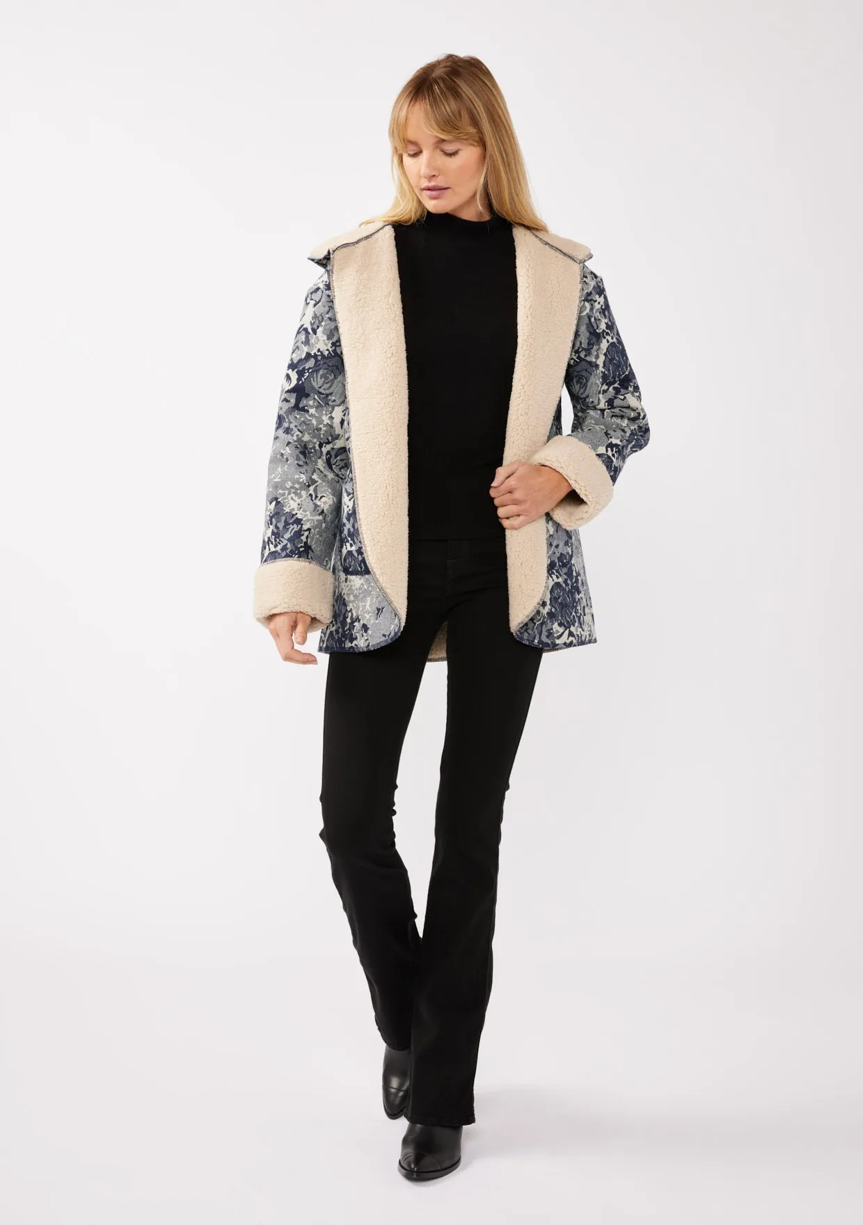 Floral Denim Hooded Jacket