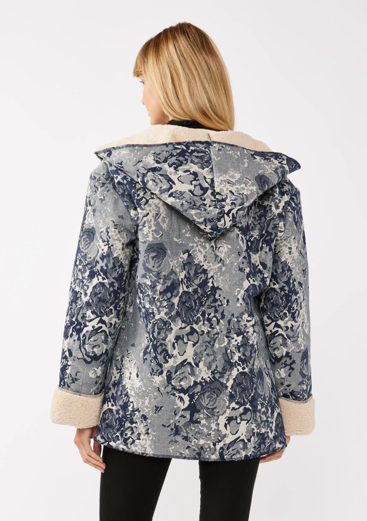 Floral Denim Hooded Jacket