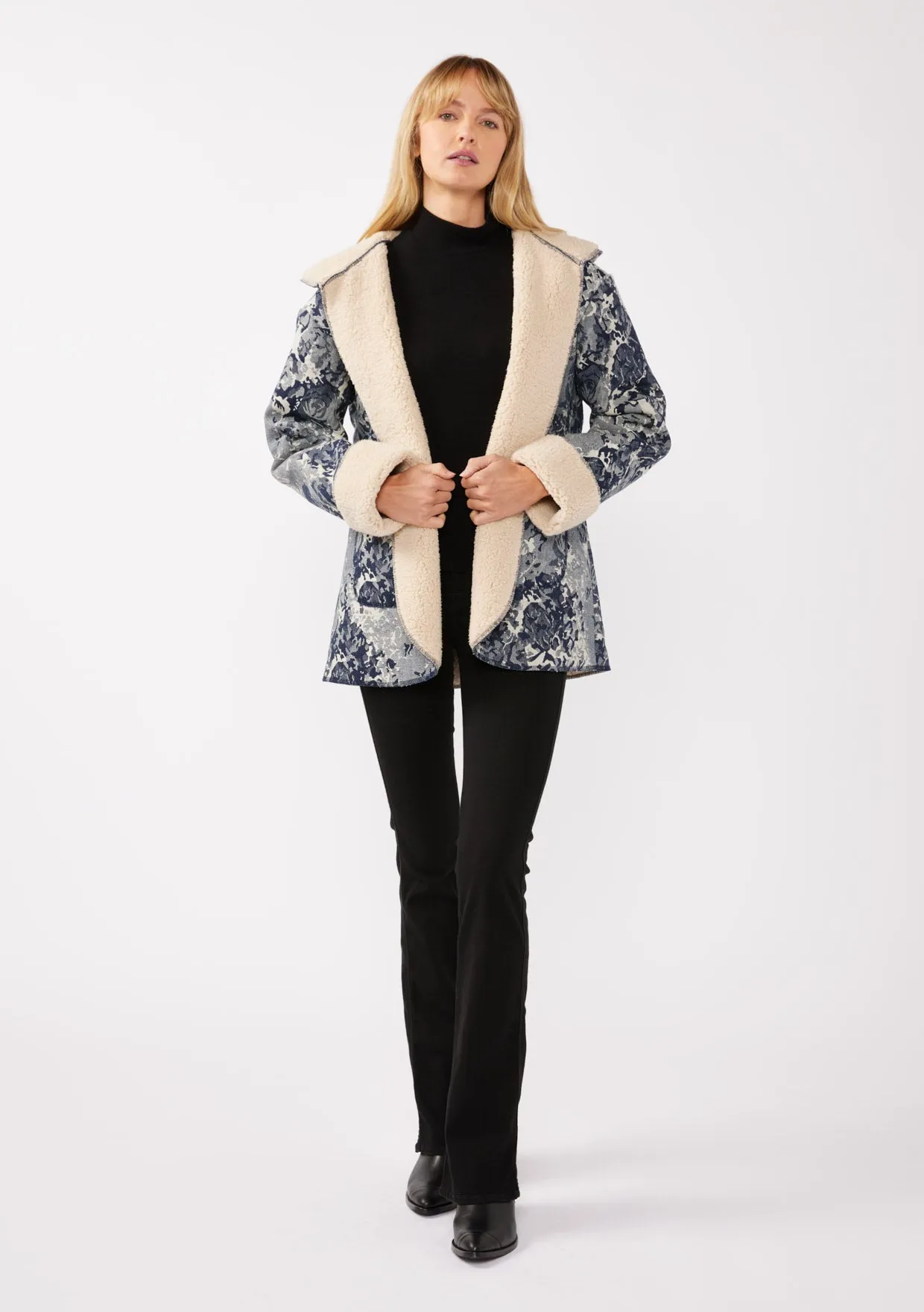 Floral Denim Hooded Jacket