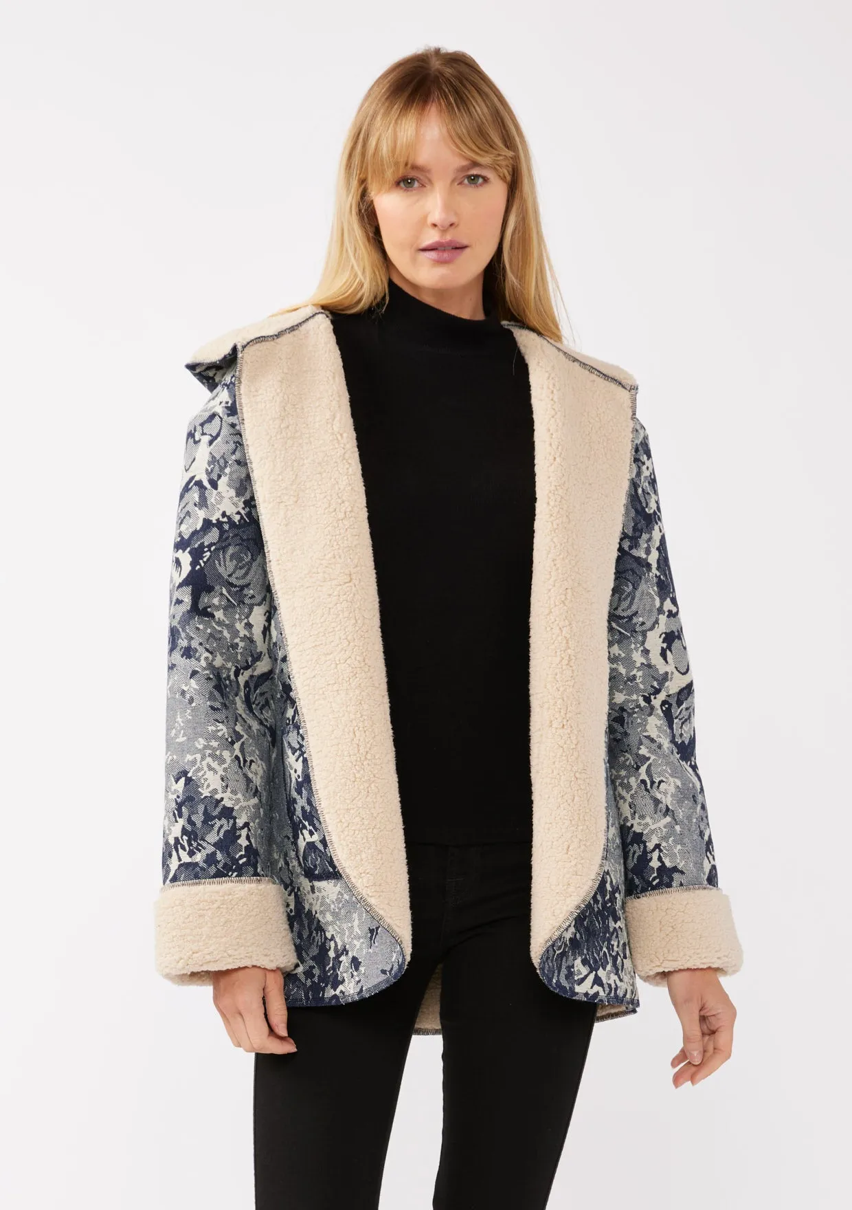 Floral Denim Hooded Jacket