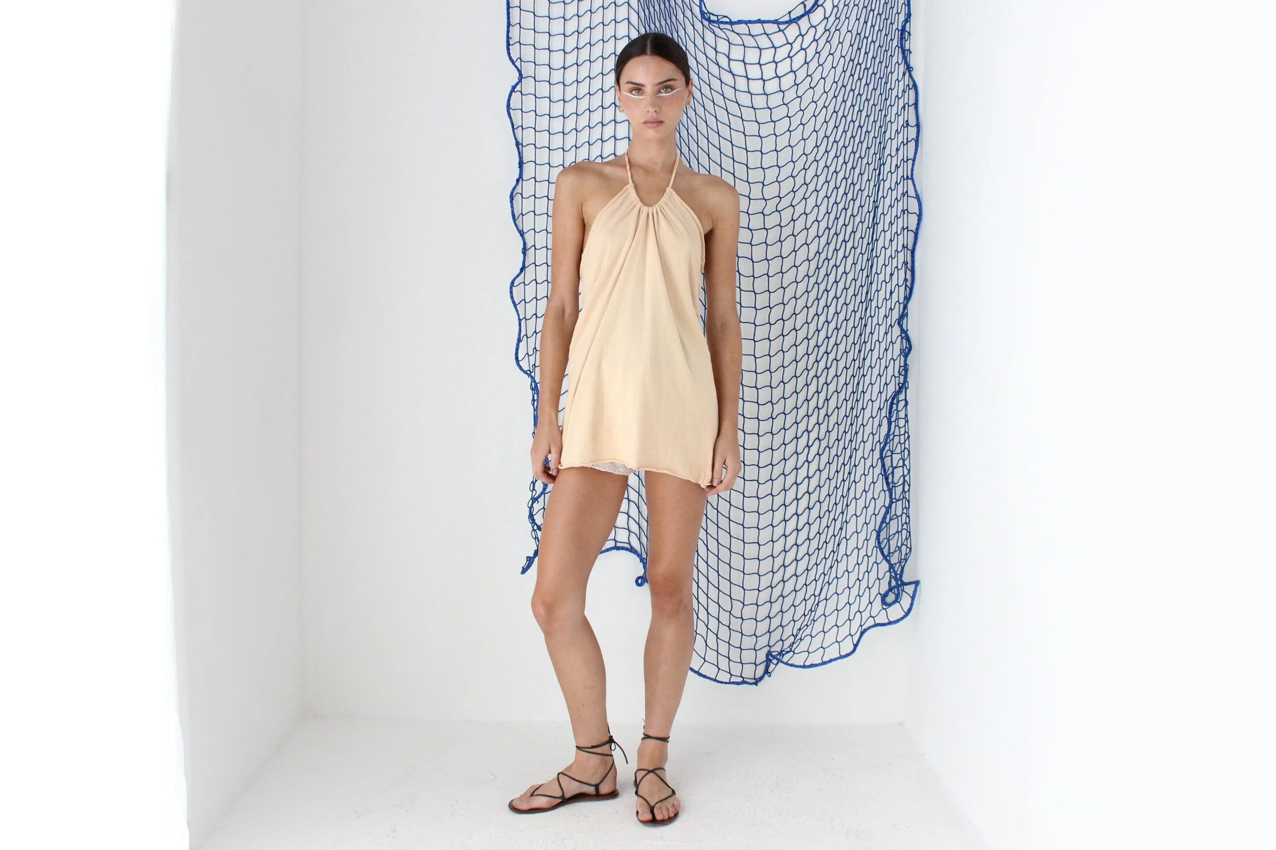 FOUND IN GREECE Silk & Cotton Halter Neck Top