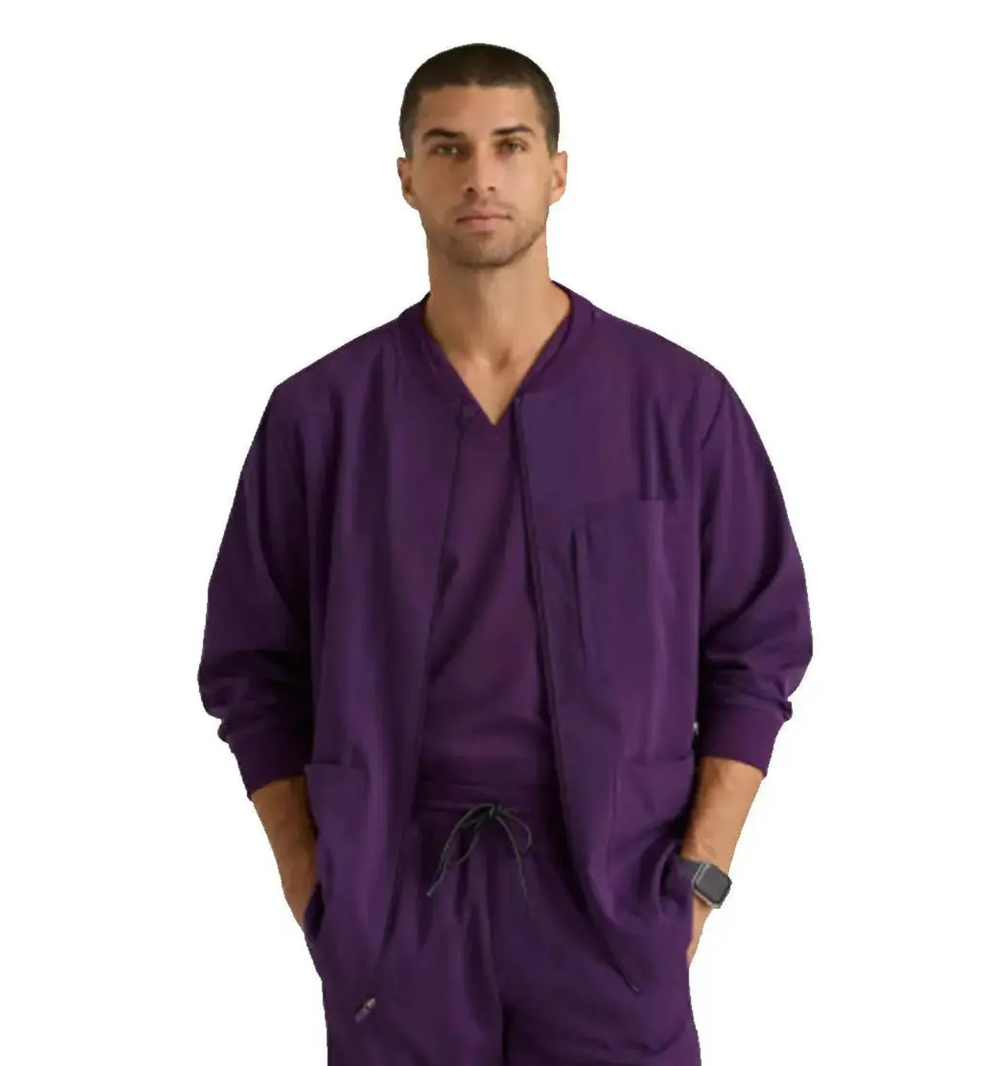 Grey's Anatomy Stretch™ by Barco React 5-Pocket Crewneck Warmup Scrub Jacket Tall