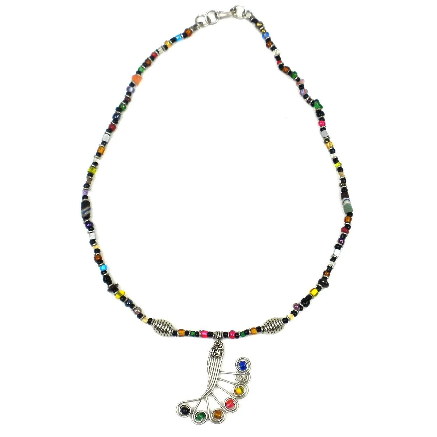 Handcrafted Copper, Brass, and Agate Necklace Zakali Creations