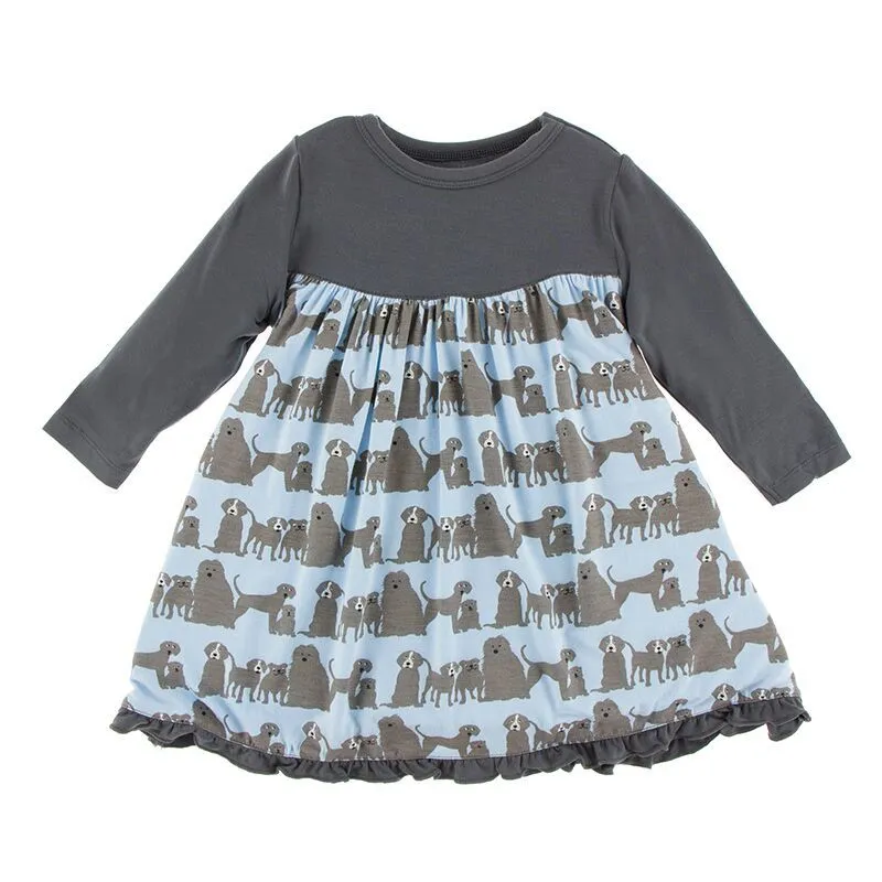 KicKee Pants London Long Sleeve Swing Dress in London Dogs