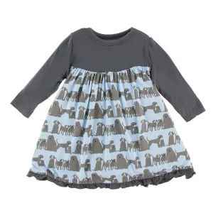 KicKee Pants London Long Sleeve Swing Dress in London Dogs