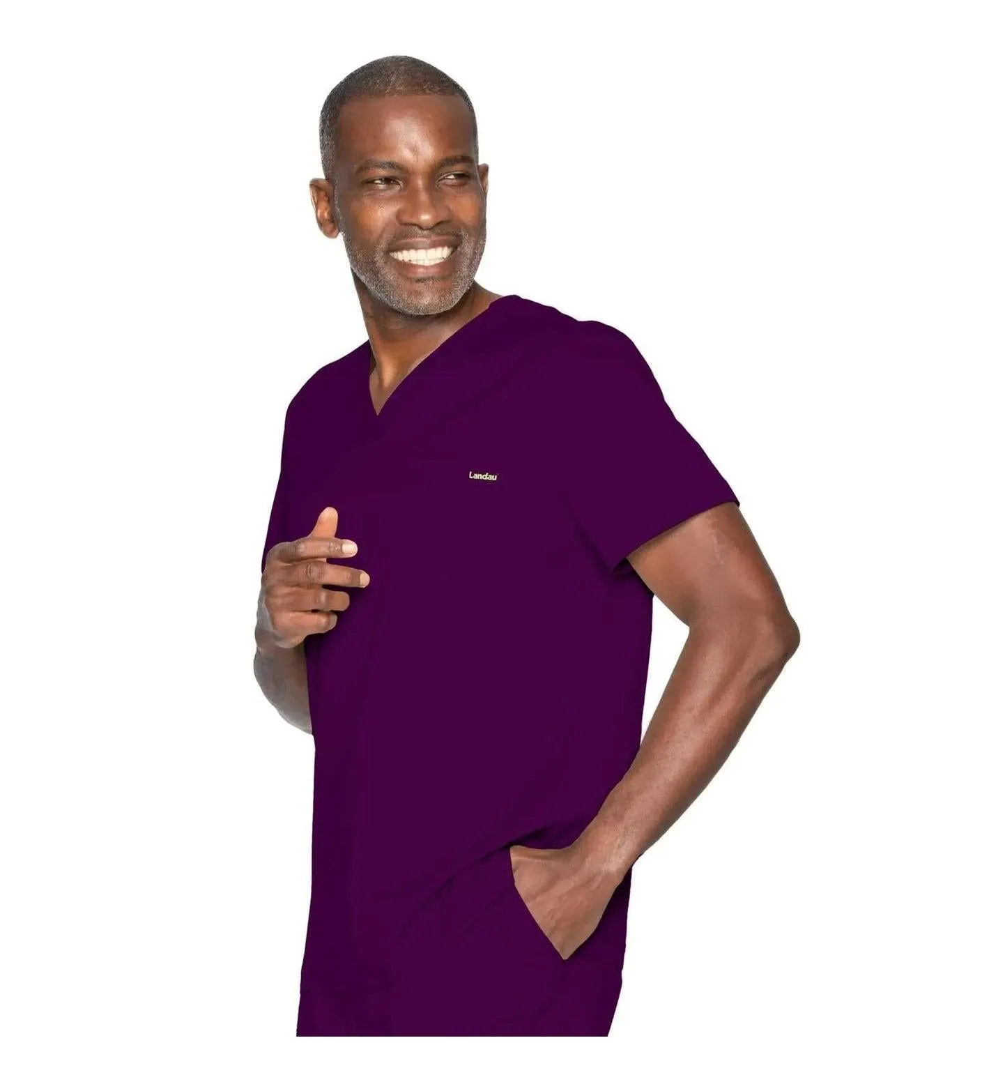 Landau ProFlex Men's 2-Pocket V-Neck Scrub Top