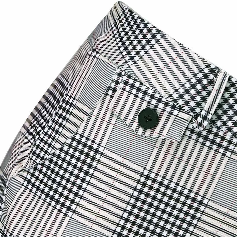 Men's Casual Skinny Plaid Pants