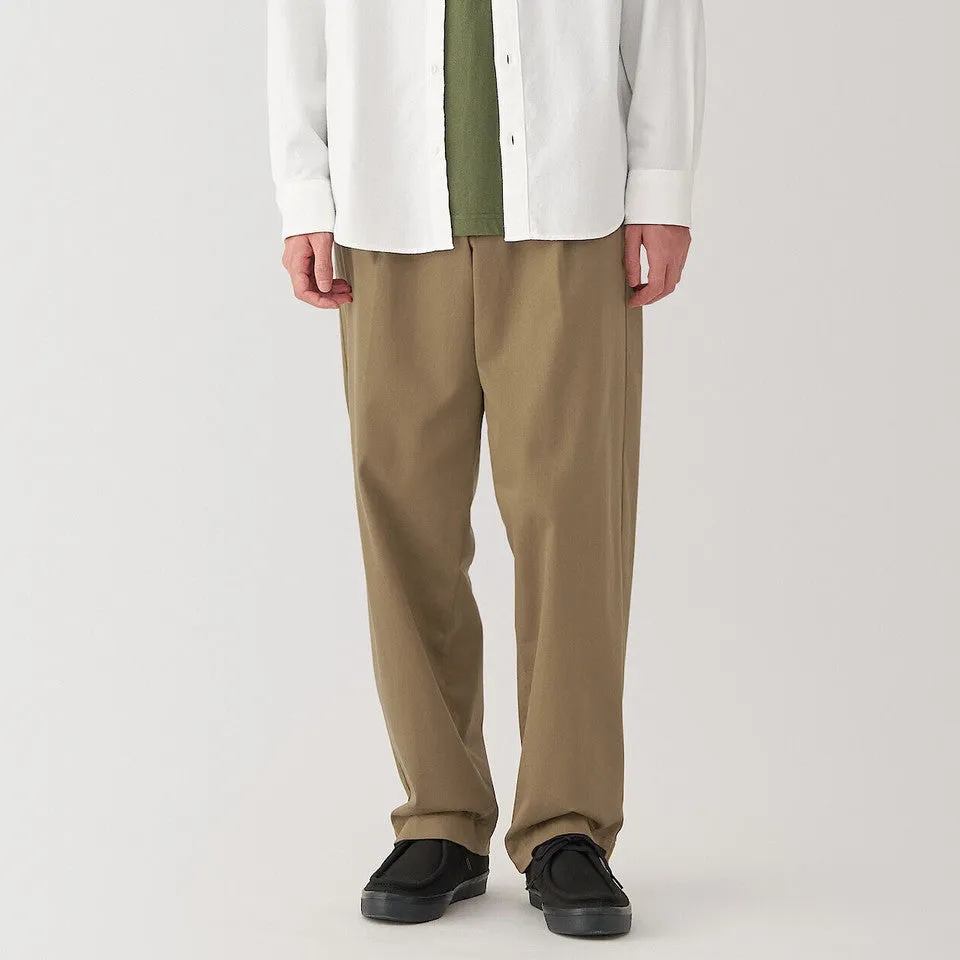 Men's Pleat Front Wide Leg Chinos