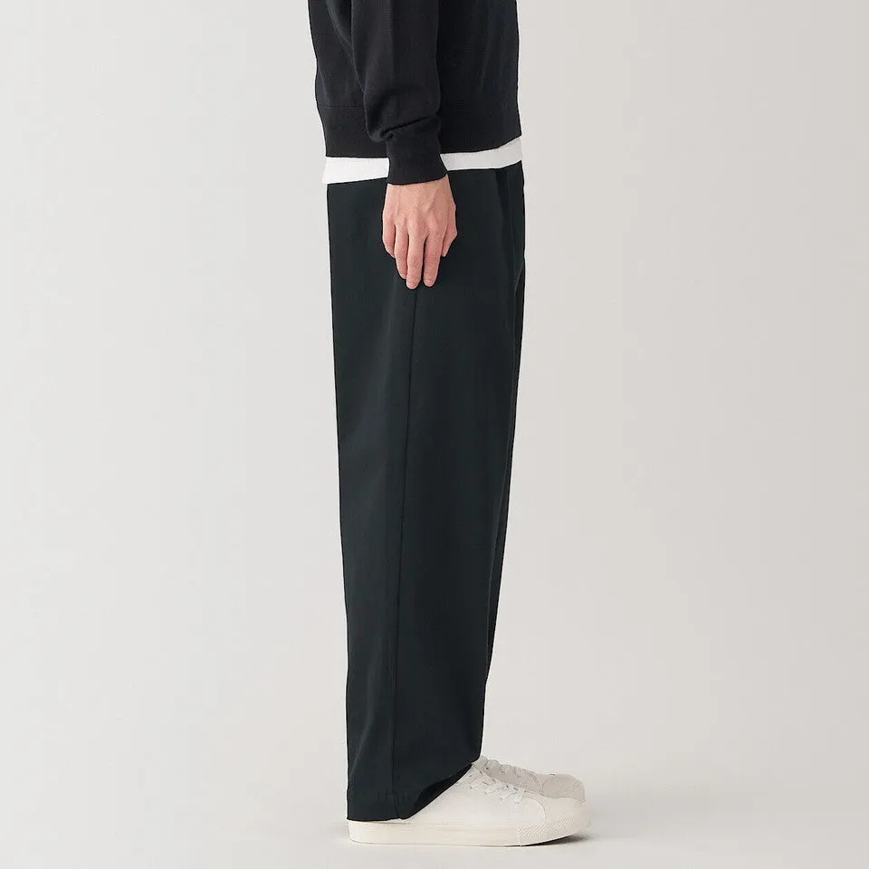 Men's Pleat Front Wide Leg Chinos