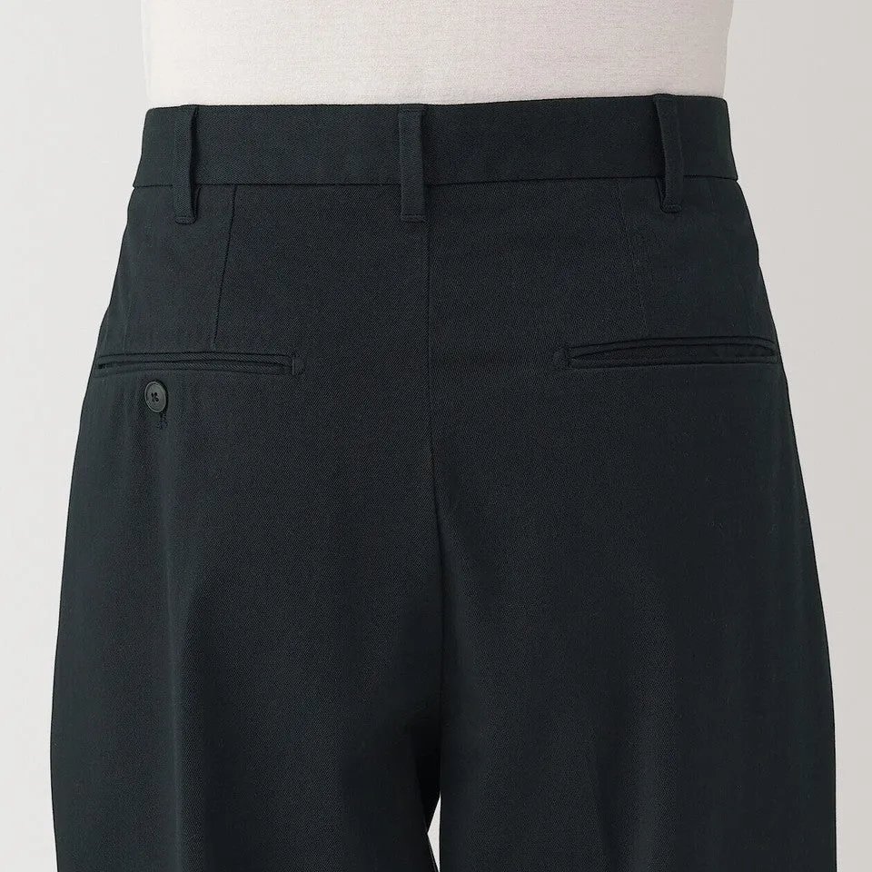 Men's Pleat Front Wide Leg Chinos