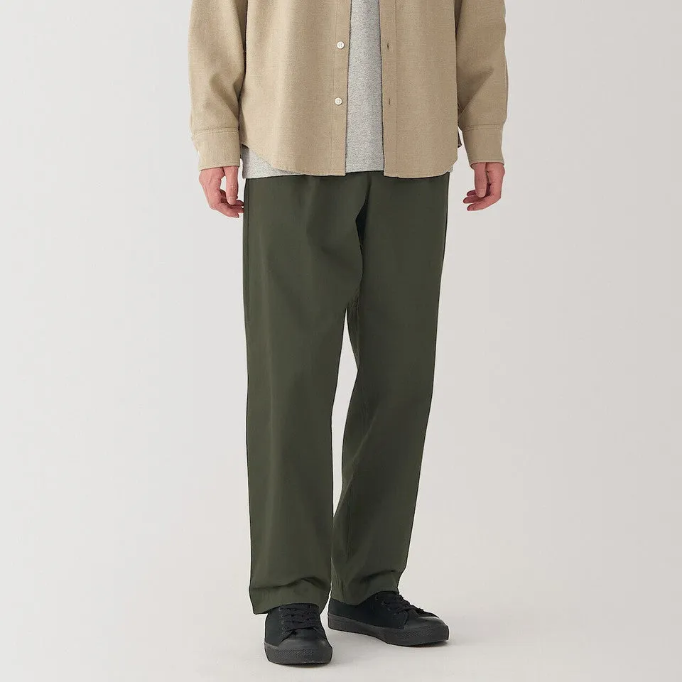 Men's Pleat Front Wide Leg Chinos