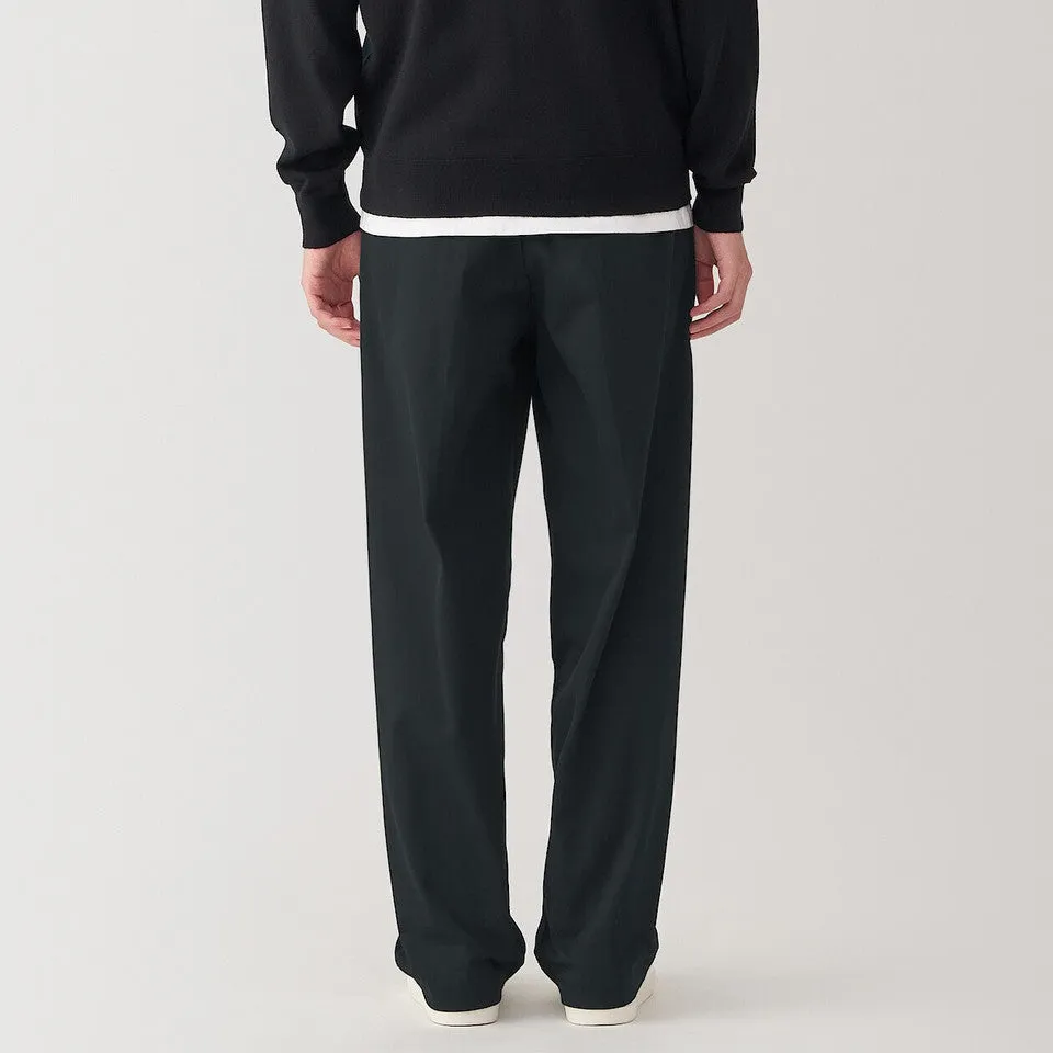 Men's Pleat Front Wide Leg Chinos