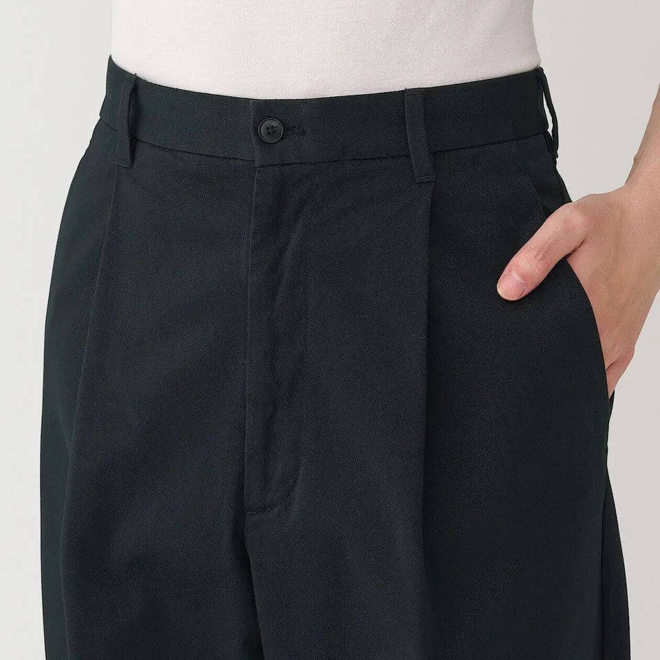 Men's Pleat Front Wide Leg Chinos