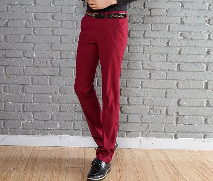 Mens Wool Slim Fit Dress Pants