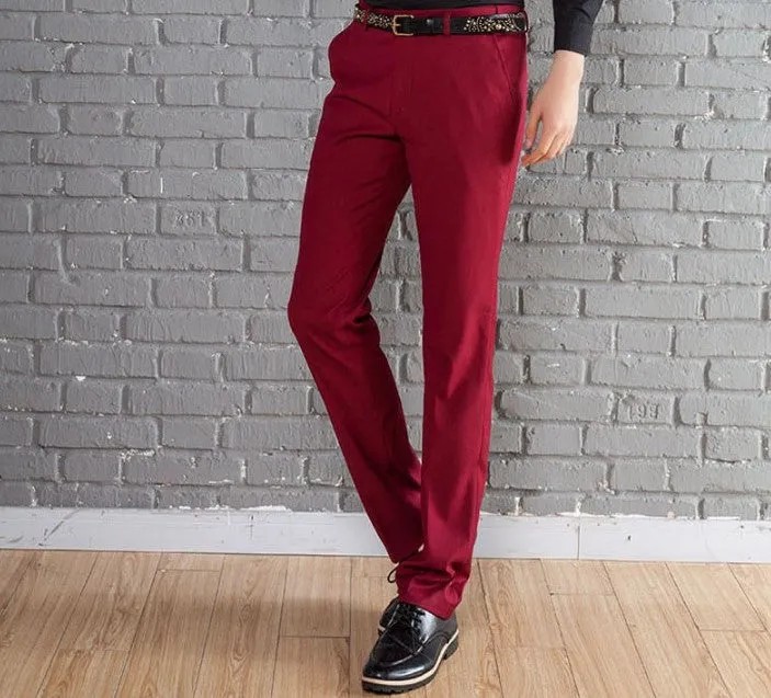 Mens Wool Slim Fit Dress Pants