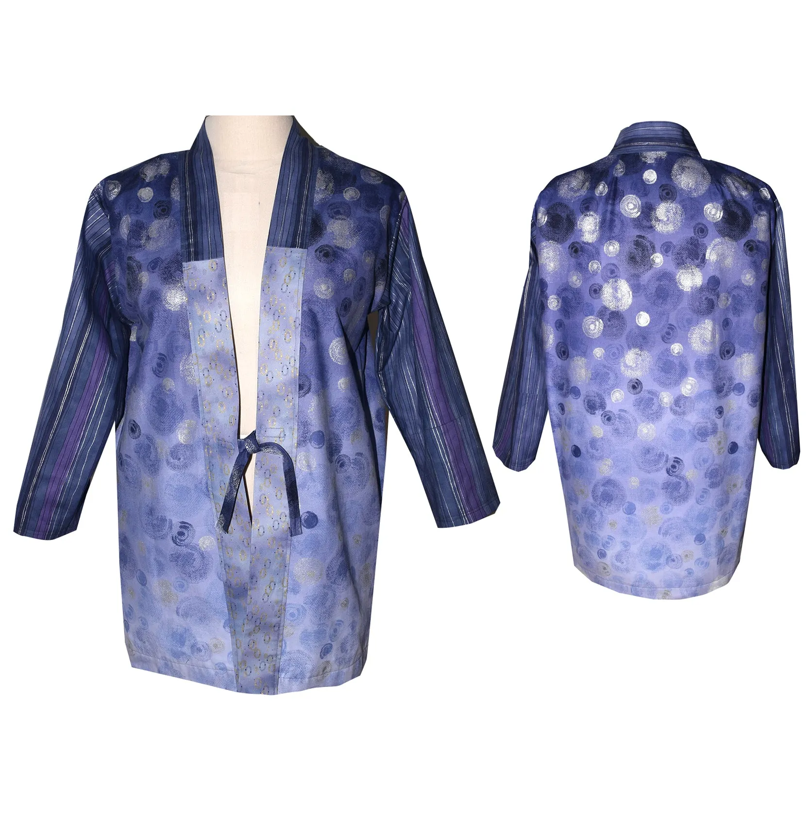 One of a kind Lavender Print Cotton Kimono Jacket