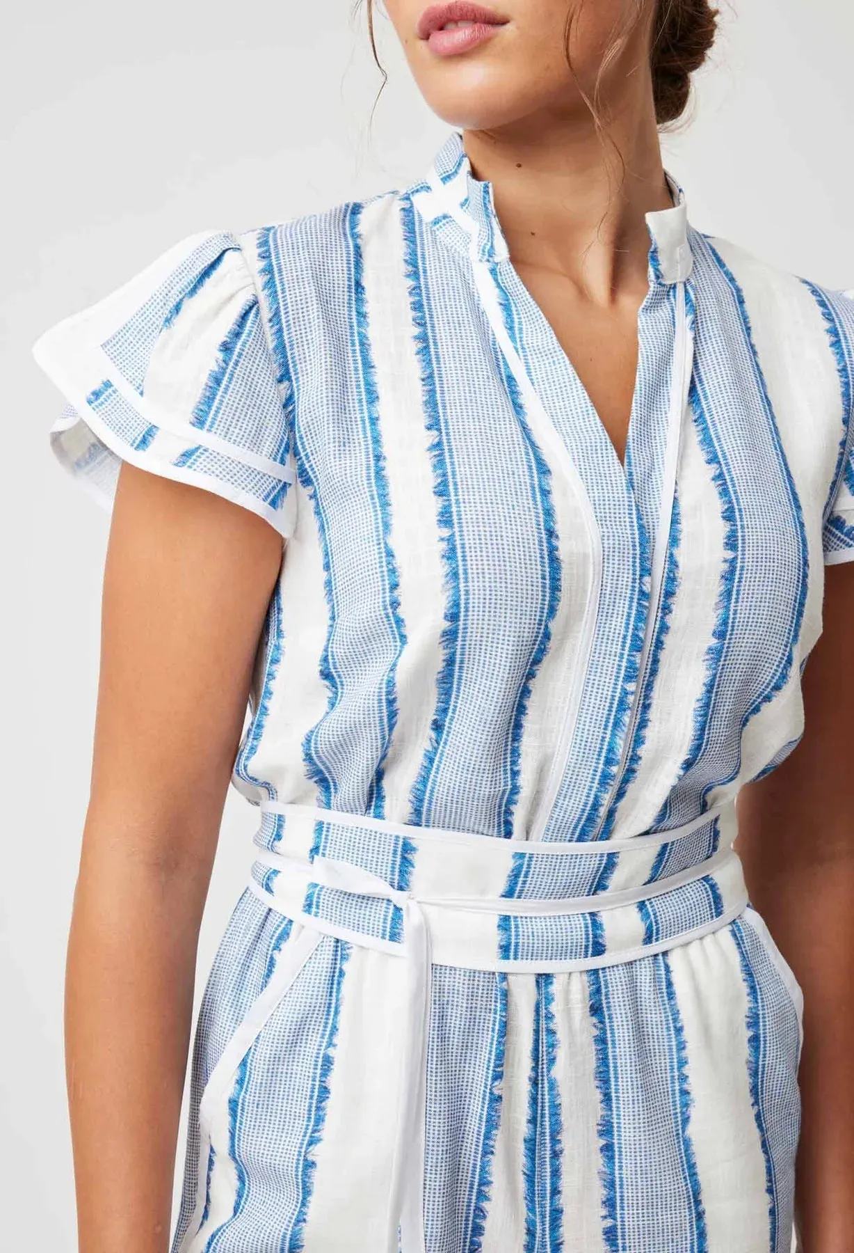 Positano Stripe Viscose Linen Jumpsuit
