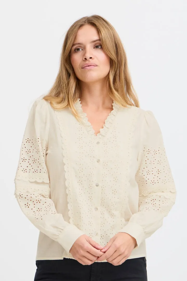 Pulz Broderie Anglaise Shirt