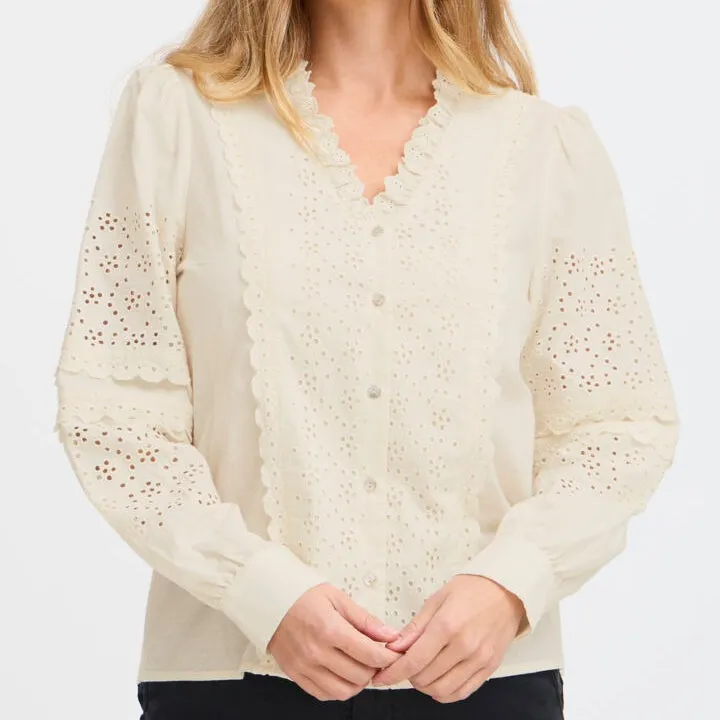 Pulz Broderie Anglaise Shirt