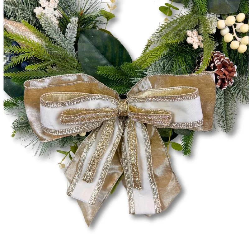 Rustic Glam Winter Wreath – Premium Holiday Door Decor