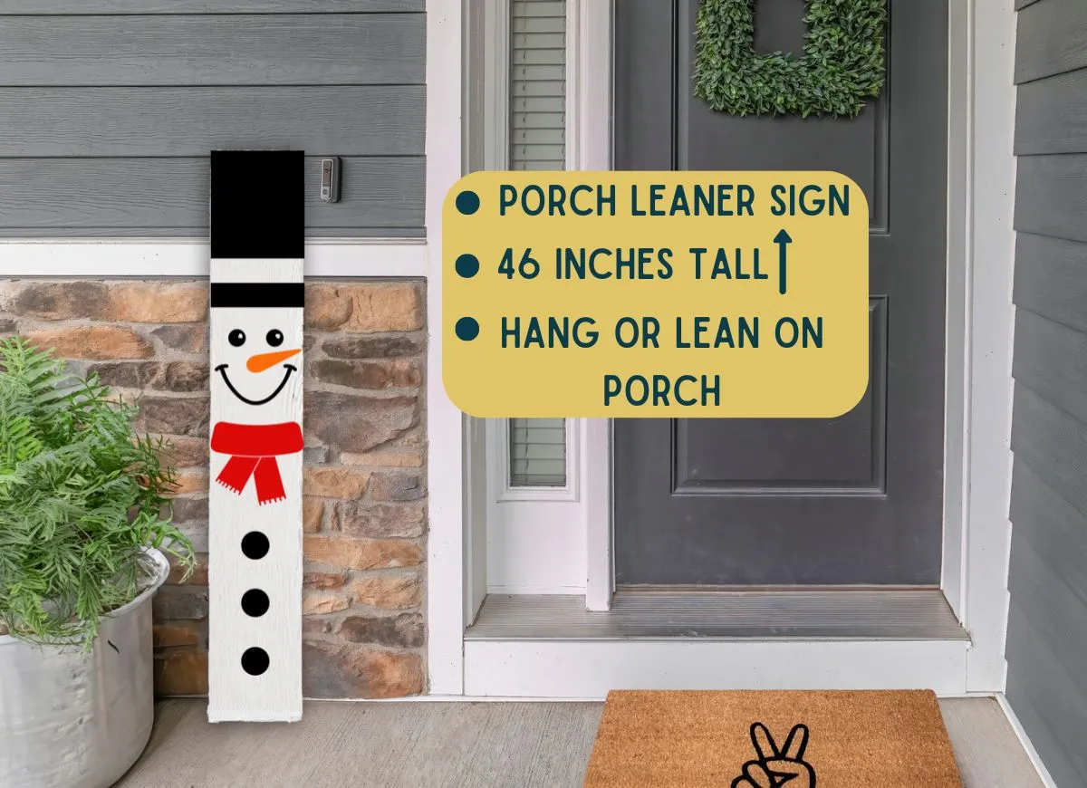 Snowman Winter Porch Sign