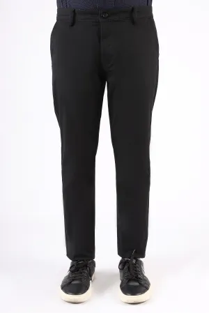 SOLID TAPERED FIT COTTON PANT