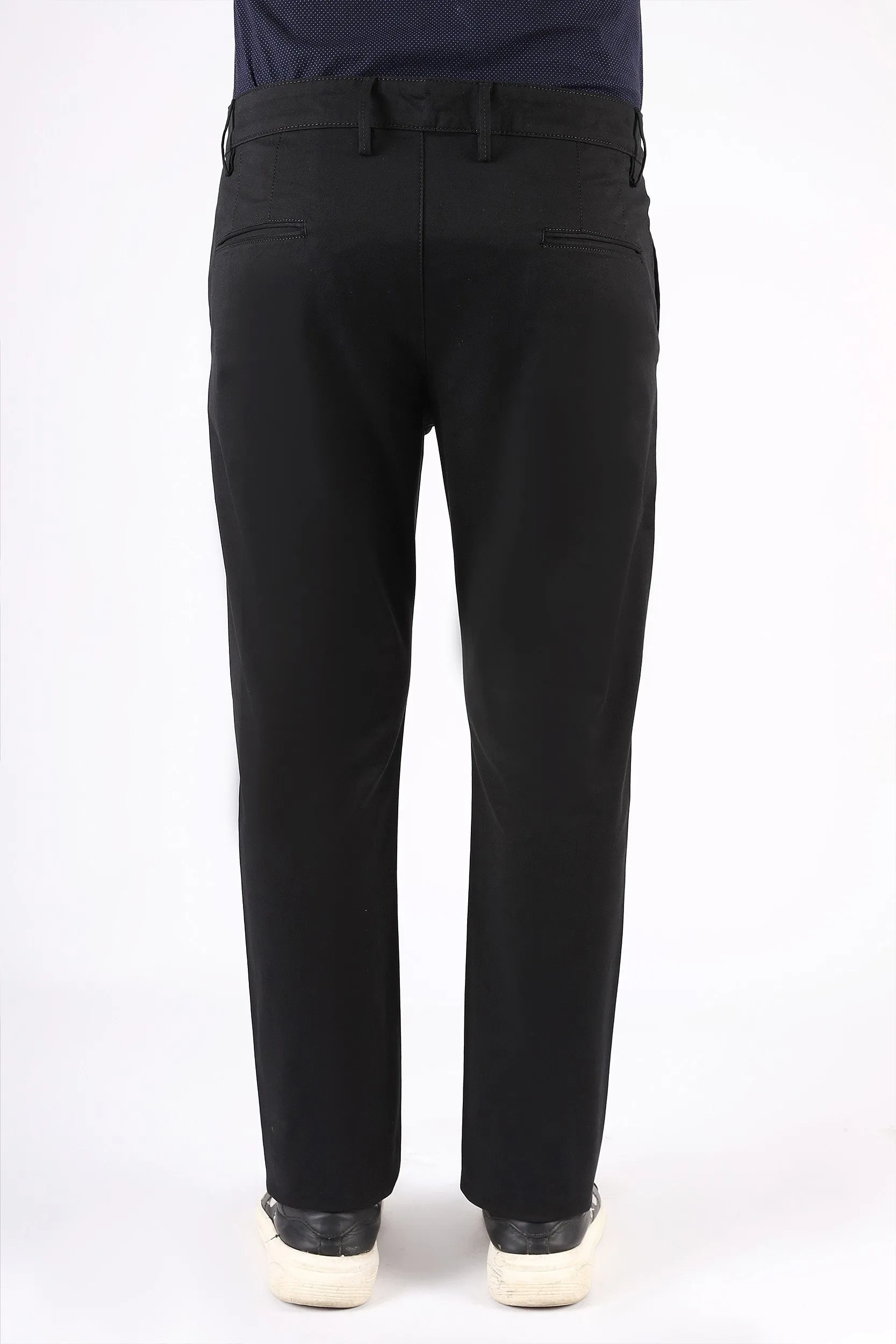 SOLID TAPERED FIT COTTON PANT