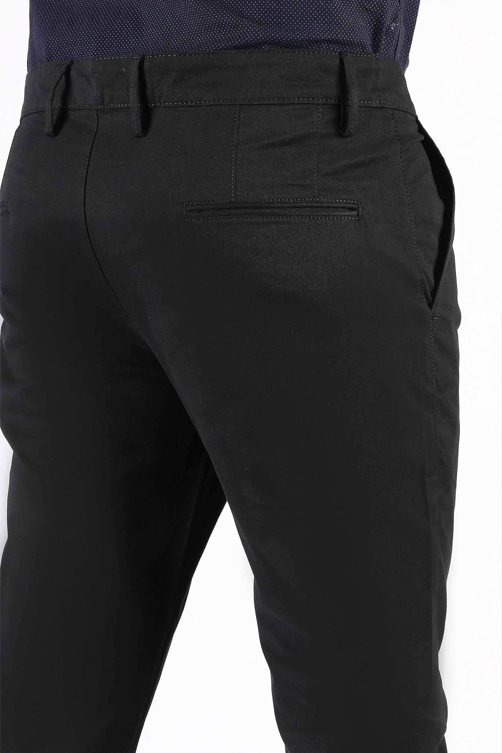 SOLID TAPERED FIT COTTON PANT