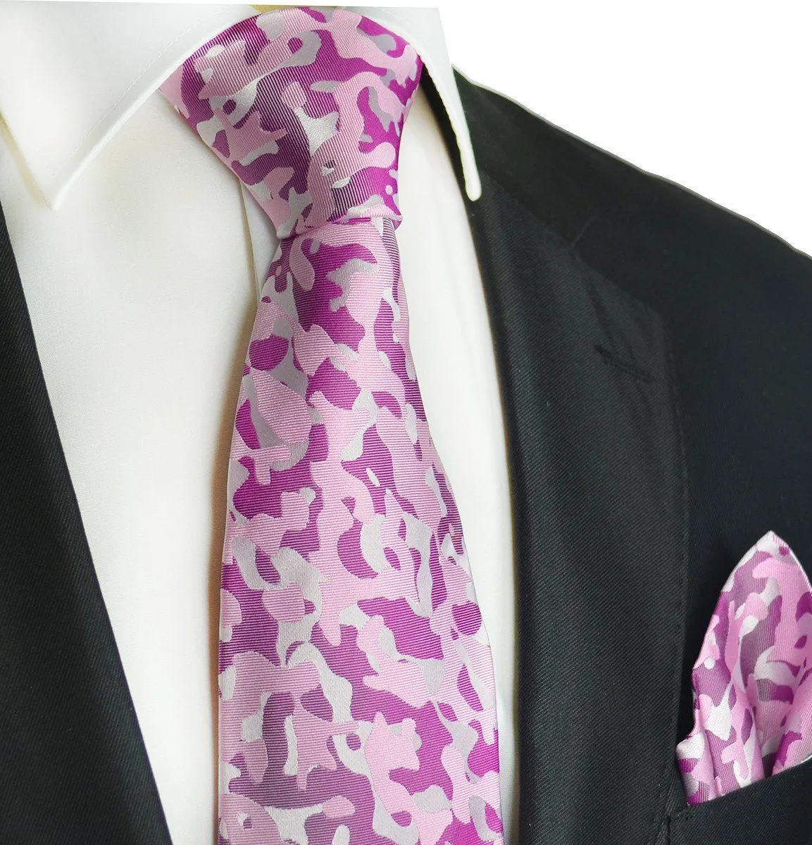 Sweet Lilac and Purple Silk Tie and Pocket Square