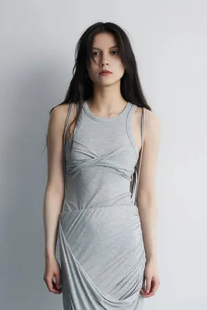 Tencel Blend Twist-Front Tank Top