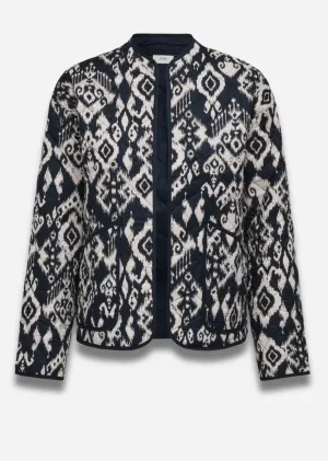 Tiger Quilted  Bomber Jacket in Black